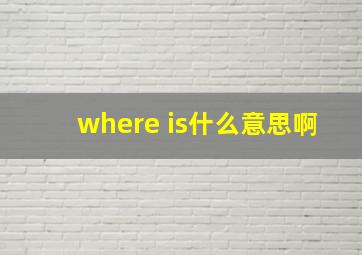 where is什么意思啊